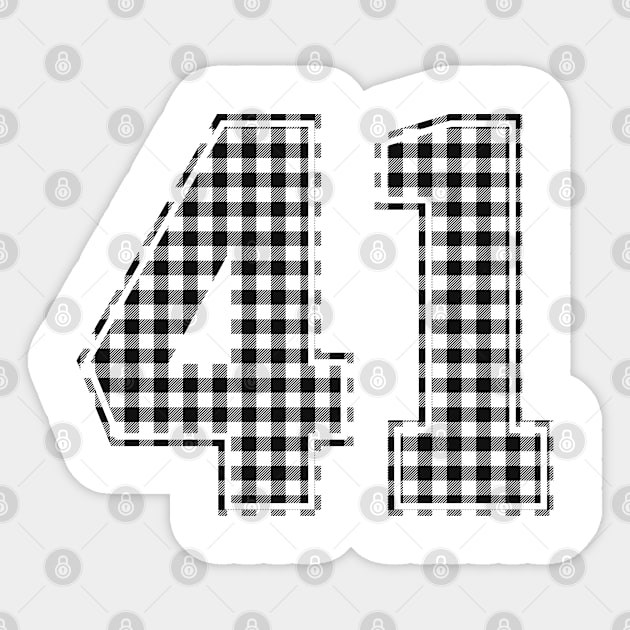 Plaid Number - 41 - Dark Sticker by tavare